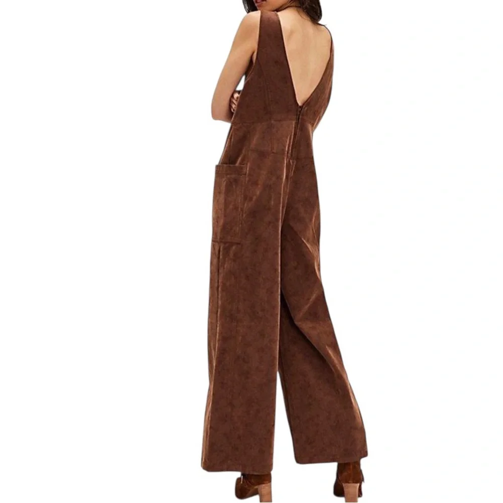 We The Free Nico Faux Suede One-Piece Jumpsuit, Suede, Brown,Medium - Picture 11 of 11